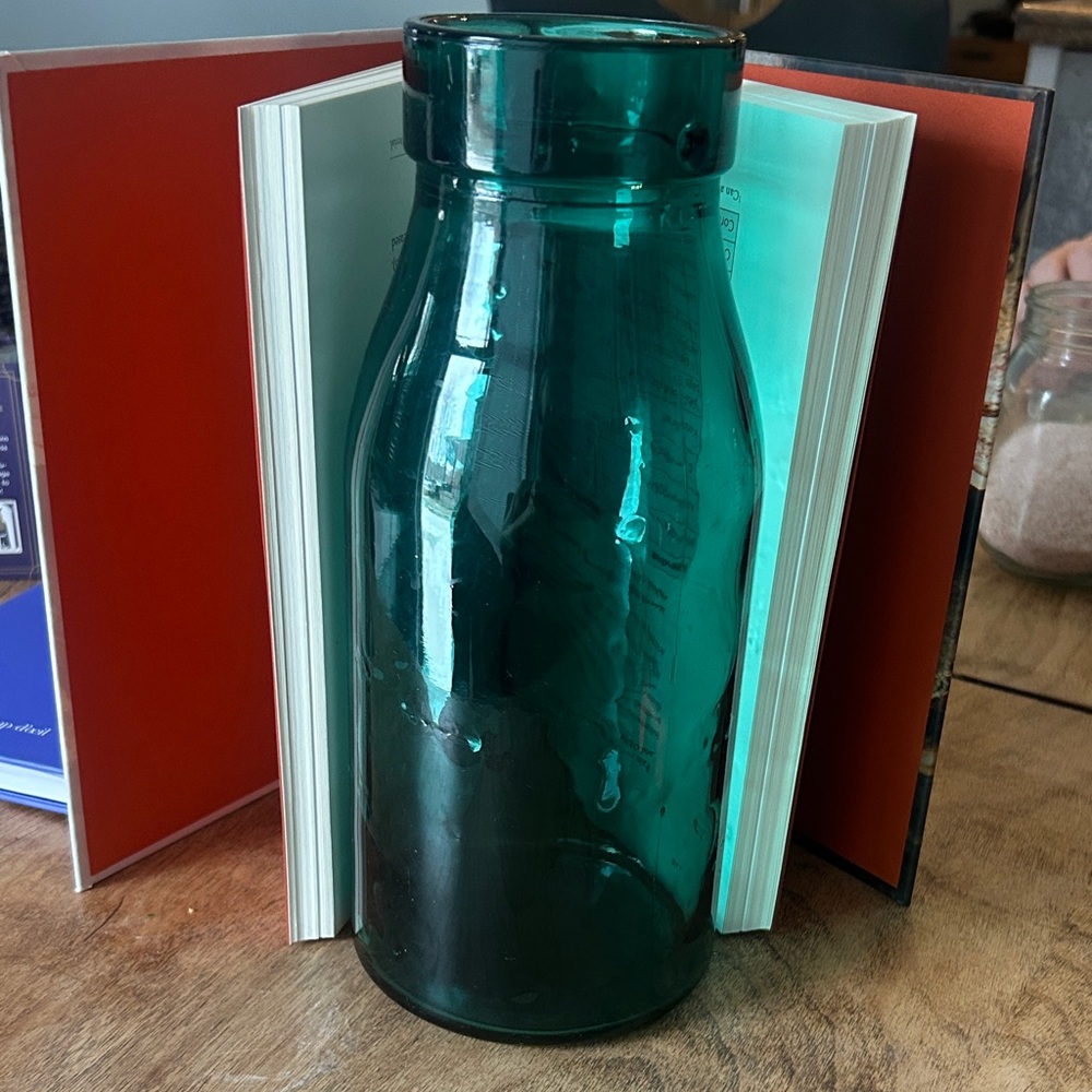 Vintage Wauwil Teal Glass Bottle